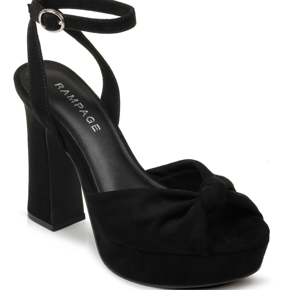 Rampage Black Dayna Platform Heels Size 8.5 New In Box